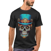 Steampunk-Totenkopf Tag der Toten Männer Schwarz