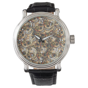 Steampunk-Totenkopf-Uhr Armbanduhr