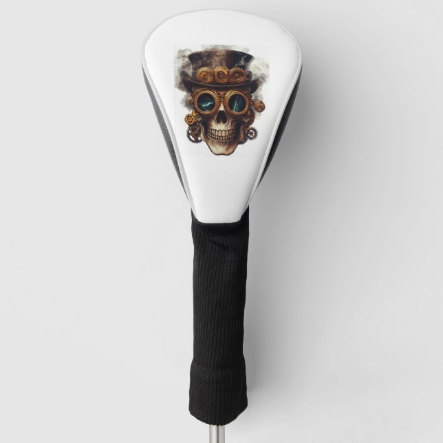 Steampunk-Totenkopfmotor Golf Headcover (Vorderseite)