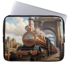 Steampunk Train Verlassend London Laptopschutzhülle