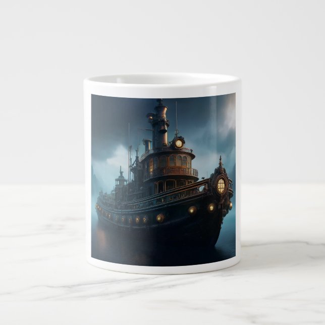 Steampunk Tug Boat Jumbo-Tasse (Vorderseite)