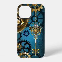 Steampunk türkiser Hintergrund mit Zahnrädern