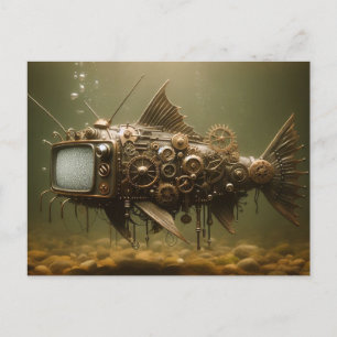 Steampunk TV Catfish Postkarte