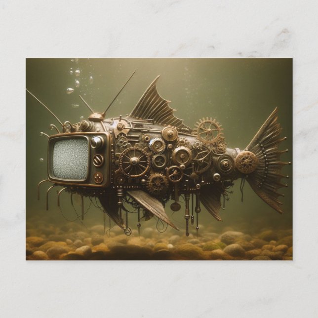 Steampunk TV Catfish Postkarte (Vorderseite)