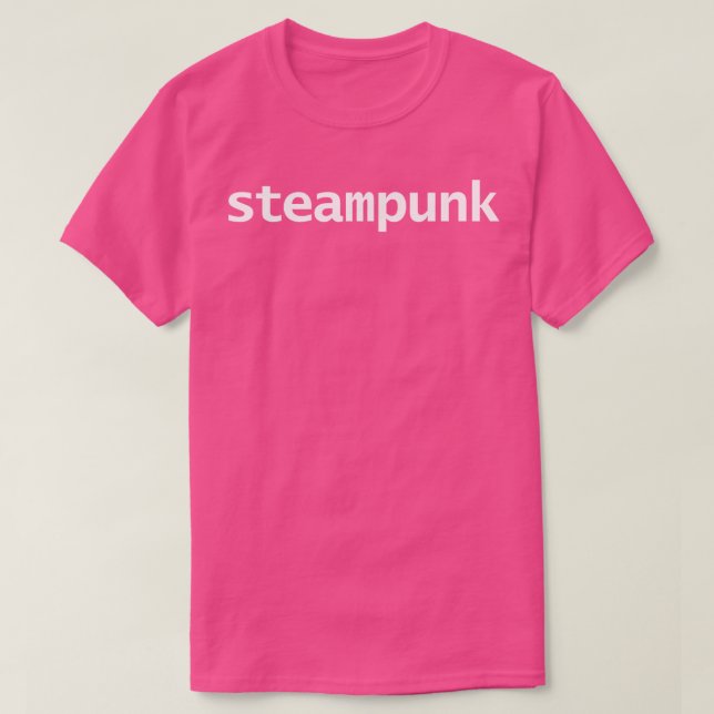 Steampunk Typografie Weißer Text T-Shirt (Design vorne)