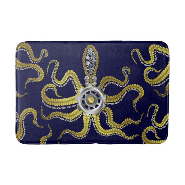 Steampunk übersetzt Kraken-Metall Kraken Badematte (Vorderseite)