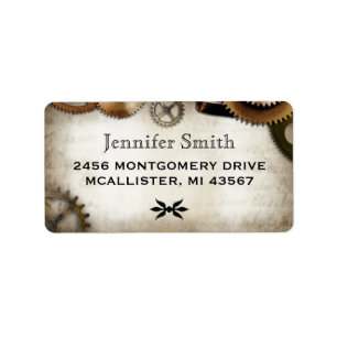 Steampunk übersetzt SkriptAdressen-Etikett Adressaufkleber