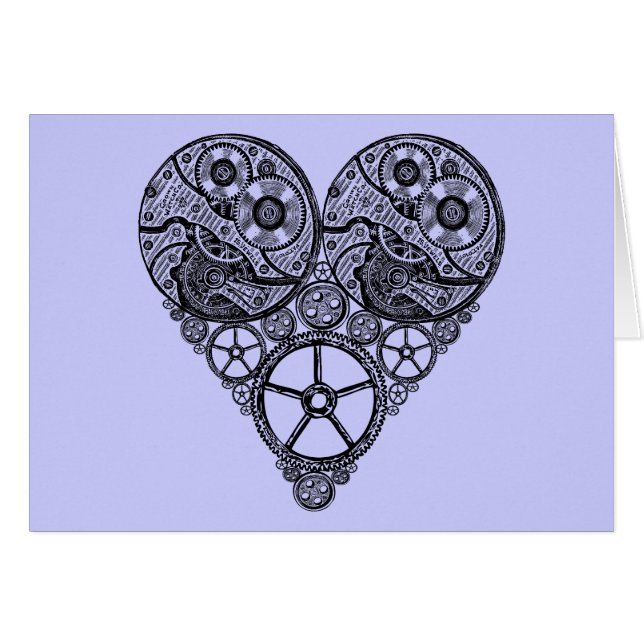 Steampunk Uhr-Arbeiten und Gang-Herz (Vorderseite (Horizontal))