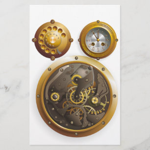 Steampunk Uhr Briefpapier