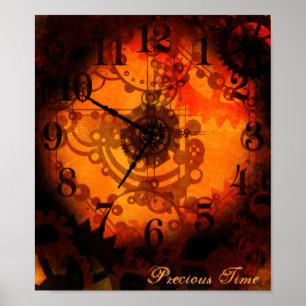 Steampunk Uhr Poster