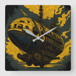 Steampunk-Uhr Quadratische Wanduhr