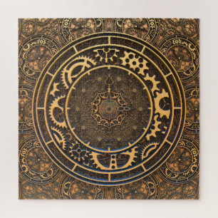 Steampunk-Uhr und Zeit Puzzle