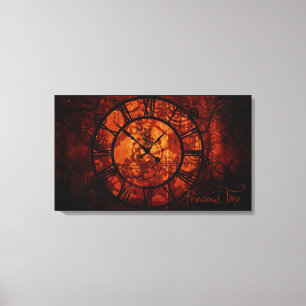 Steampunk-Uhr Wrapped Canvas Leinwanddruck