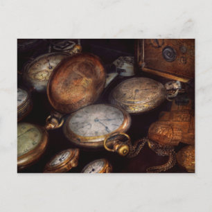 Steampunk - Uhr - Zeit getragen Postkarte