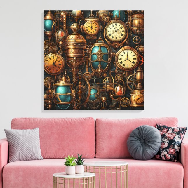 Steampunk Uhren Leinwand Art (Insitu (Wohnzimmer))