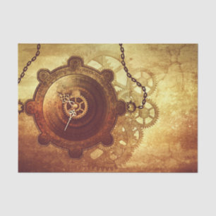 Steampunk-Uhrengeere und Ketten Seidenpapier