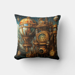 Steampunk-Uhrenkissen Kissen