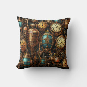 Steampunk-Uhrenkissen Kissen