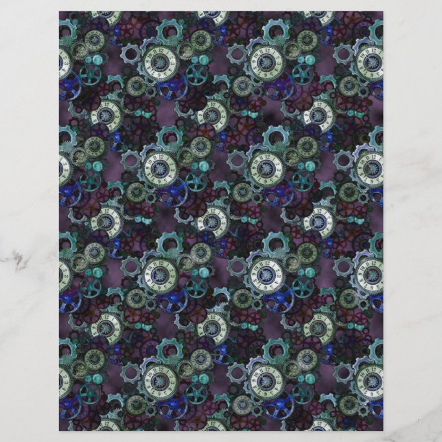 Steampunk-Uhrenteile - lila Druck von LeahG (Vorderseite)