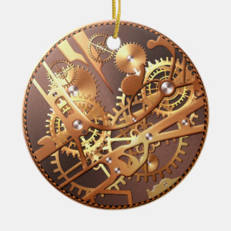 steampunk Uhrgänge Keramik Ornament