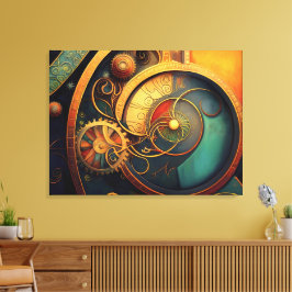 Steampunk-Uhrwerk-Abstraktes Design Leinwanddruck