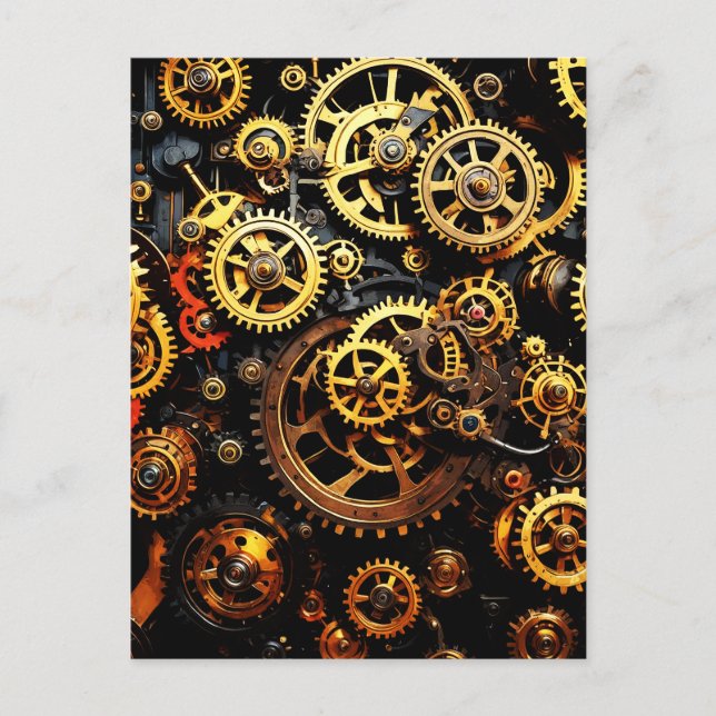 Steampunk-Uhrwerk Gears 1004 Postkarte (Vorderseite)