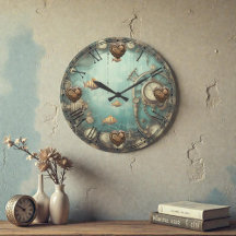 Steampunk-Uhrwerk-Wanduhr unter Wasser