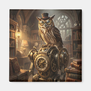 Steampunk-Uhu-Uhrwerk-Kunstmagnet Magnet