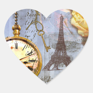 Steampunk- und Yellow Roses-Heftsticker Herz-Aufkleber