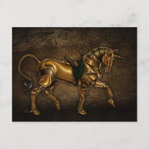 Steampunk Unicorn Postkarte