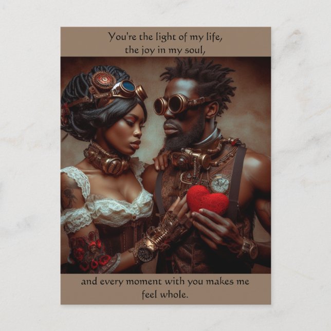 Steampunk Valentine Postkarte (Vorderseite)
