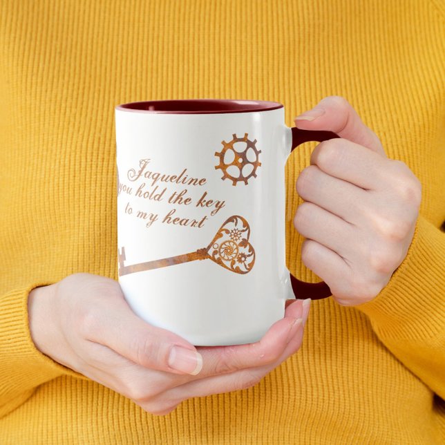 Steampunk Valentine Rusty Gears Herzschlüssel und  Tasse (Von Creator hochgeladen)