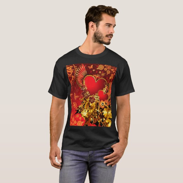 Steampunk-Valentinstag-2-Shirts T-Shirt (Vorne ganz)