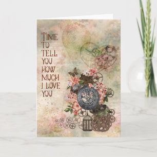 Steampunk Valentinstagskarte im Vintage-Stil - Lee Karte