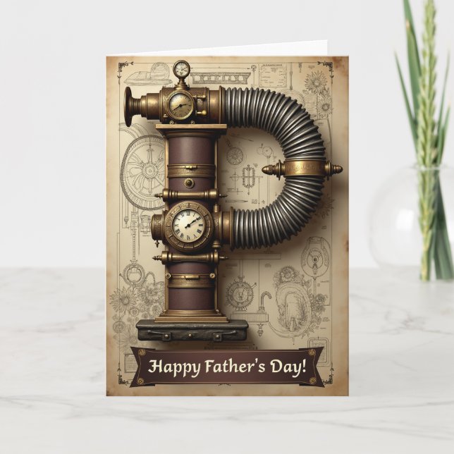 Steampunk Vatertagskarte Karte (Vorderseite)