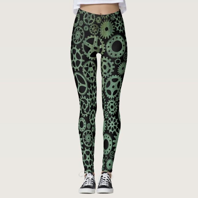 Steampunk Verdigris Bronze Leggings (Vorderseite)