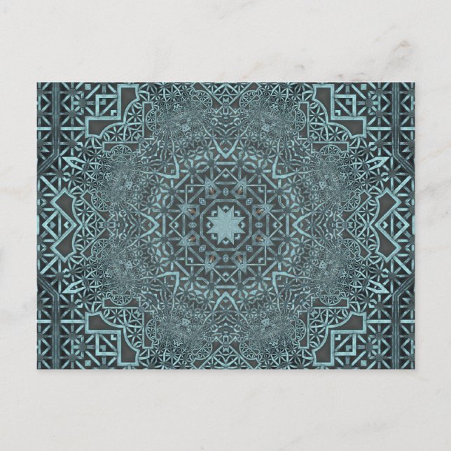 Steampunk Verdigris Lattice Postkarte (Vorderseite)
