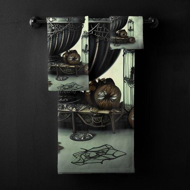 Steampunk-Verzierte Kauldron- und Magiegegenstände Badhandtuch Set (Von Creator hochgeladen)