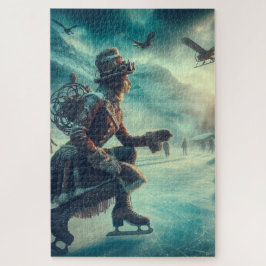 Steampunk Victorian Fantasy Winter Messenger Puzzle