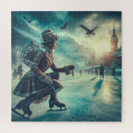 Steampunk Victorian Fantasy Winter Messenger Puzzle