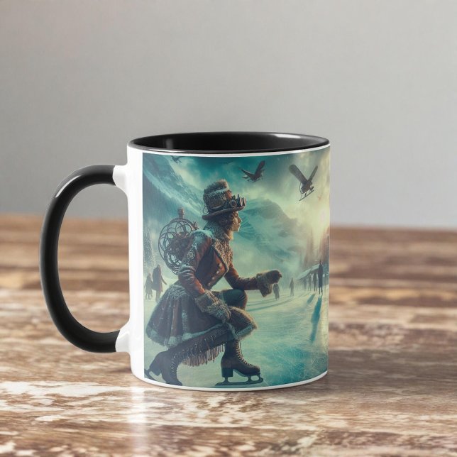 Steampunk Victorian Fantasy Winter Messenger Tasse (Von Creator hochgeladen)