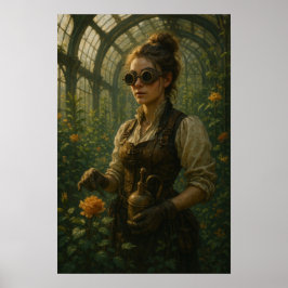 Steampunk Victorian Gardener Art Poster