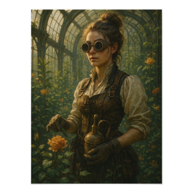 Steampunk-Victorian-Gärtner-Kunst Fotodruck (Vorne)