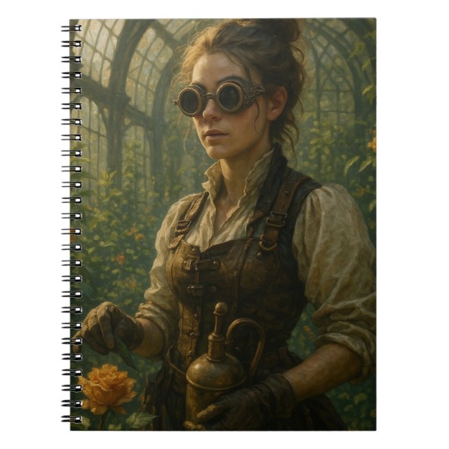 Steampunk-Victorian-Gärtner-Kunst Notizblock (Vorderseite)