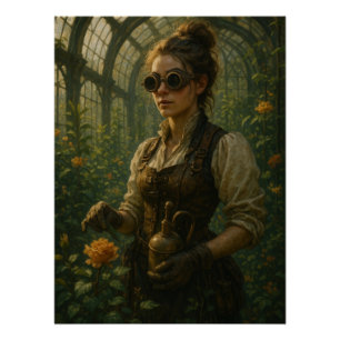 Steampunk-Victorian-Gärtner-Kunst Poster