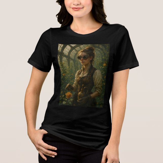 Steampunk-Victorian-Gärtner-Kunst Tri-Blend Shirt (Vorderseite)