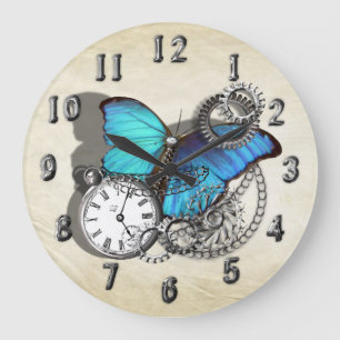 Steampunk Victorian Gears Große Wanduhr