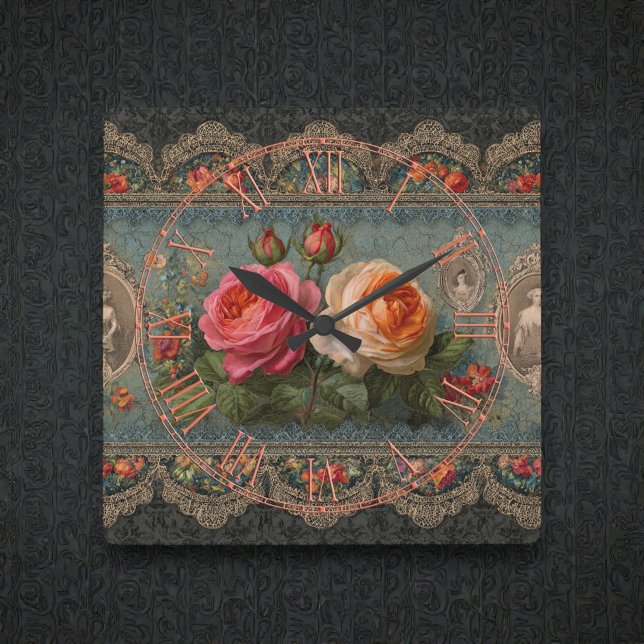 Steampunk Victorian Wall Clock Quadratische Wanduhr (Von Creator hochgeladen)