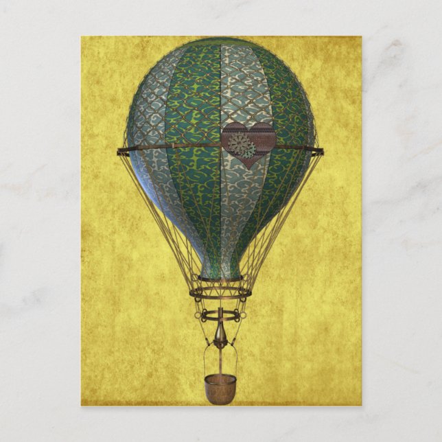 Steampunk Viktorianisch Balloon Postkarte (Vorderseite)