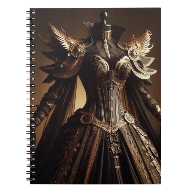 Steampunk Viktorianisch Black and Gold Empress Gow Notizblock (Vorderseite)